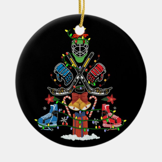 Ice Hockey jul Ornament Träd Funny Julafton Gift (Framsidan)