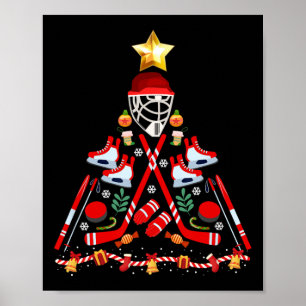 Ice Hockey Julgran Roligt Julafton Pjs Player Spor Poster