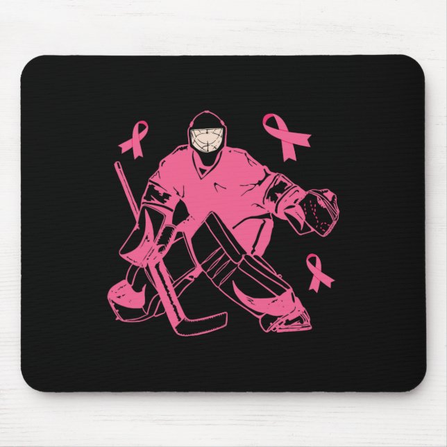 Ice Hockey Keeper Rosa Ribbon Breast Cancer Awaren Musmatta (Framsidan)