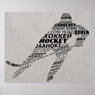 Ice Hockey Language Text Art. Poster