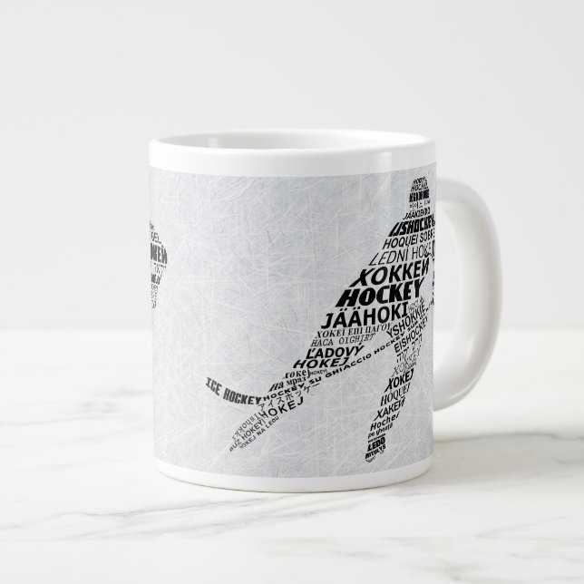 Ice Hockey Languages typography Coffee Mugg Jumbo Mugg (Framsida höger)