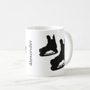 Ice Hockey mugg-skridskor par svart vitt Kaffemugg