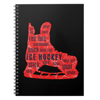 Ice Hockey Notebook (rödskridskor med hockey ord) Anteckningsbok