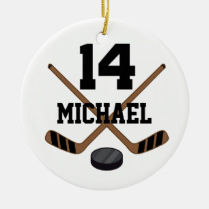 Ice Hockey Number 14 Personlig Ornament