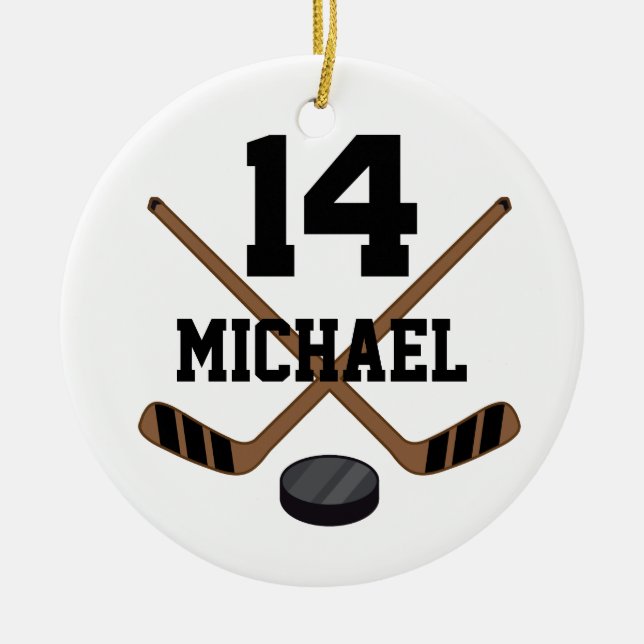 Ice Hockey Number 14 Personlig Ornament (Framsidan)