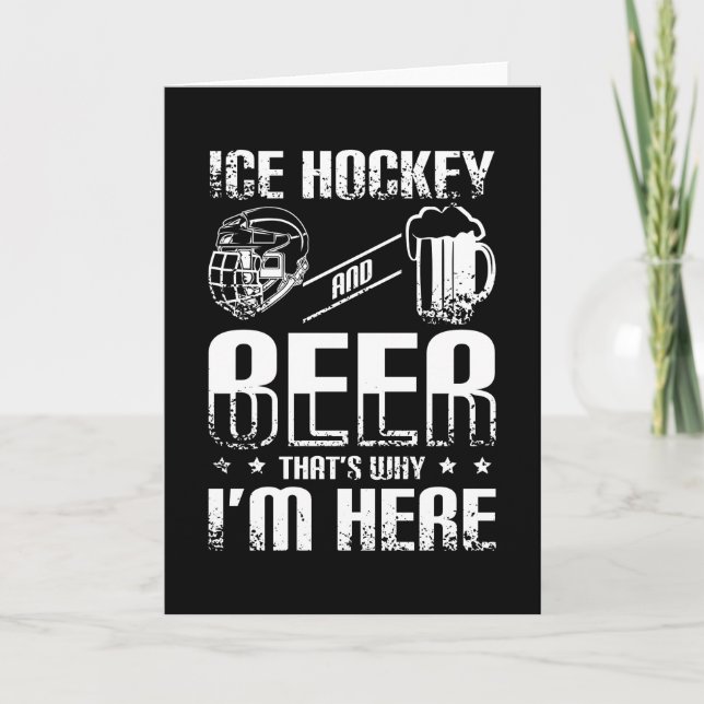 Ice Hockey och öl Kort (Framsida)