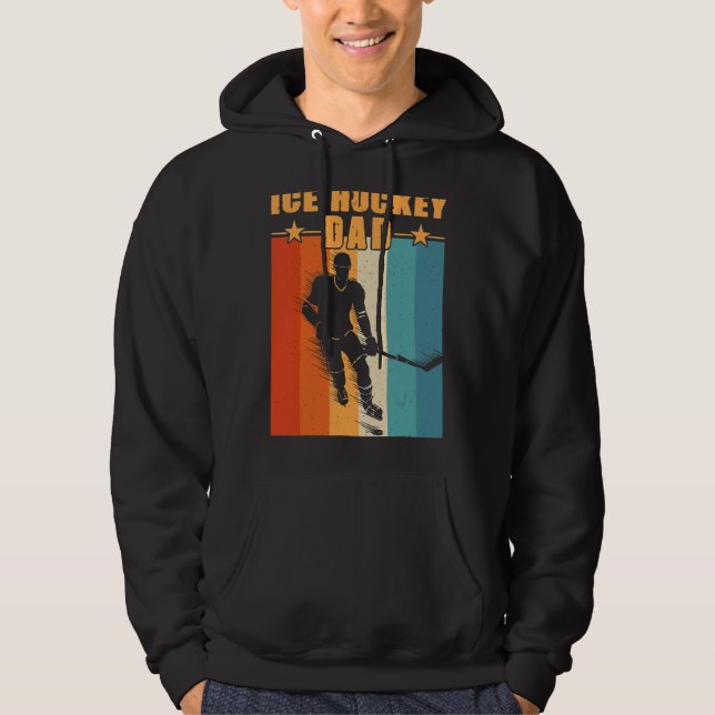 Ice Hockey Pappa Hoodie (Framsida)