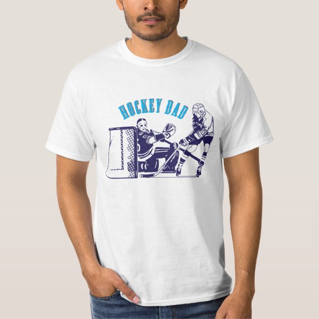 Ice Hockey Pappa Skating T Shirt (Framsida)
