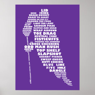 Ice Hockey Player Calligram Poster