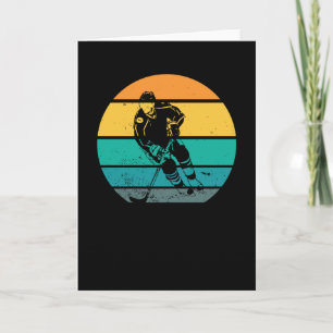 Ice Hockey Player Gift Idea Retro Kort