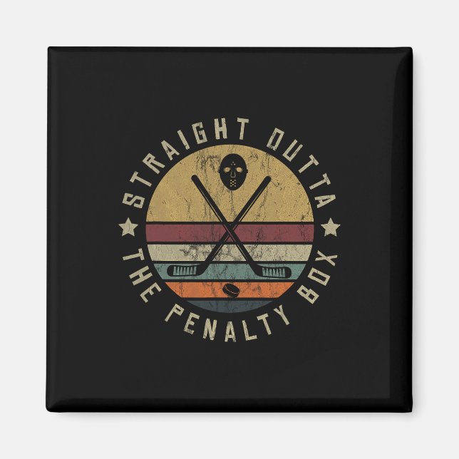 Ice Hockey Player Goalie Puck Face Mask Team Outfi Magnet (Framsidan)