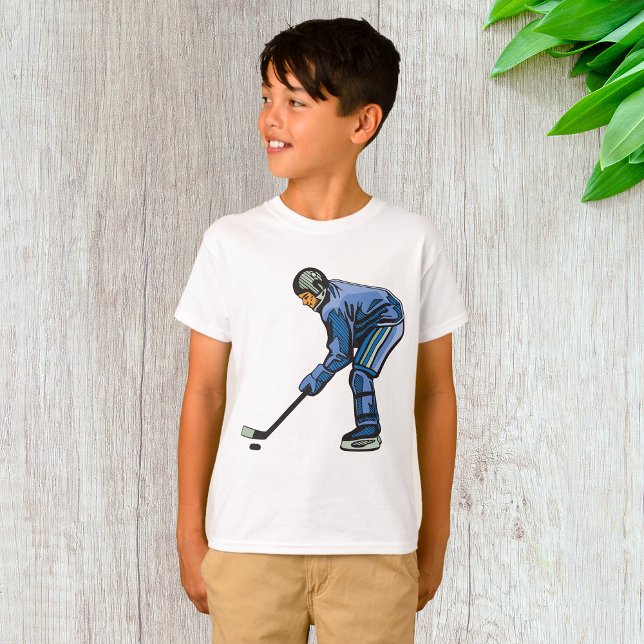 Ice Hockey Player in Blue Uniform T Shirt (Skapare uppladdad)