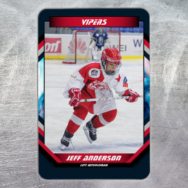 Ice Hockey Player Keepsak On Coola Blue-Anpassning Magnet