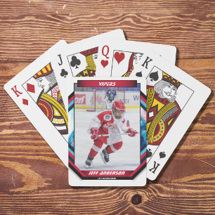 Ice Hockey Player Keepsaké on Coola Red Anpassning Casinokort