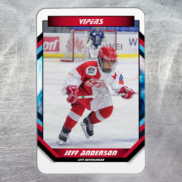 Ice Hockey Player Keepsaké on Coola Red Anpassning Magnet