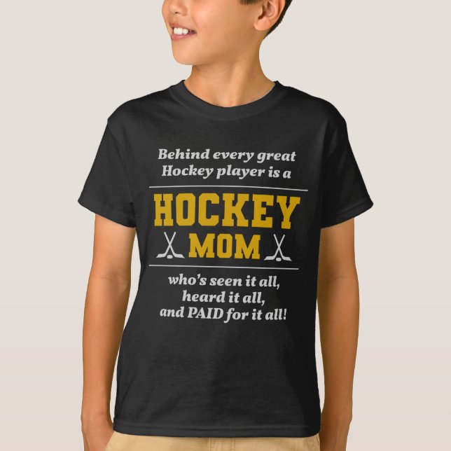 Ice Hockey Player Mamma Mamma Winter Sports T Shirt (Framsida)