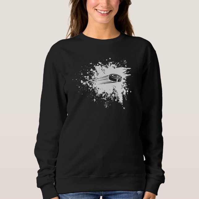 Ice Hockey Player Stänk i Färg Puck T Shirt (Framsida)
