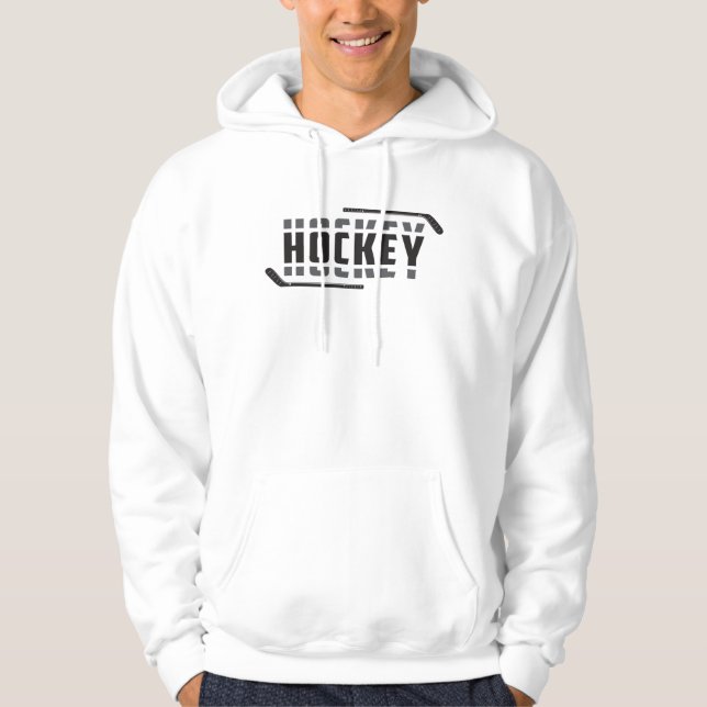 Ice Hockey Player Stick Puck Team Funny Gift Idea Hoodie (Framsida)