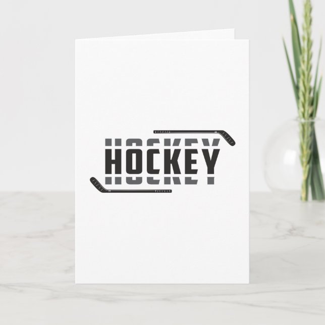 Ice Hockey Player Stick Puck Team Funny Gift Idea Kort (Framsida)