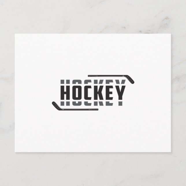 Ice Hockey Player Stick Puck Team Funny Gift Idea Vykort (Framsida)