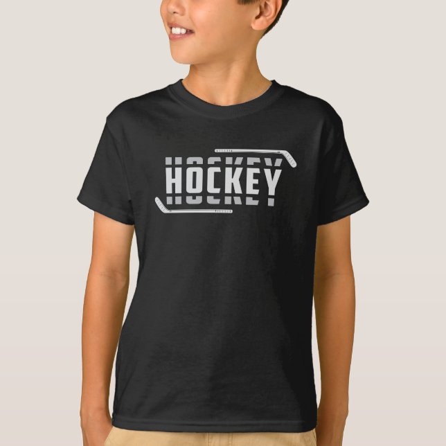 Ice Hockey Player Stick Puck Team Sports Gift Idea T Shirt (Framsida)