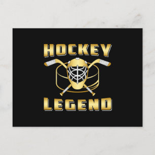Ice Hockey Player Stick Team Sports Puck Gift Idea Vykort