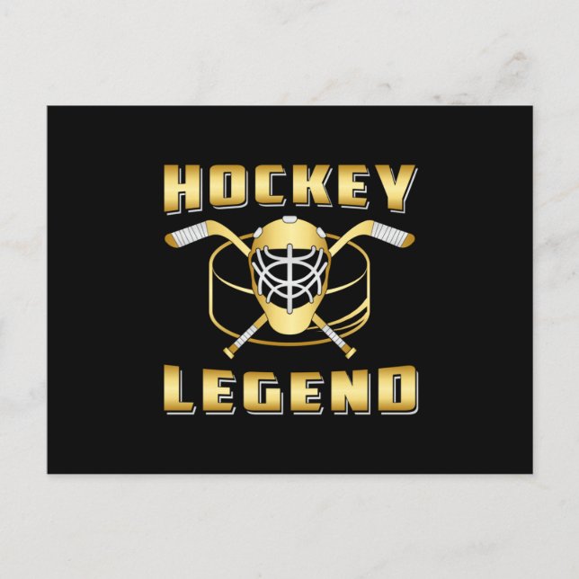 Ice Hockey Player Stick Team Sports Puck Gift Idea Vykort (Framsida)