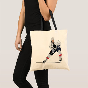 Ice Hockey Player Tote Bag Tygkasse