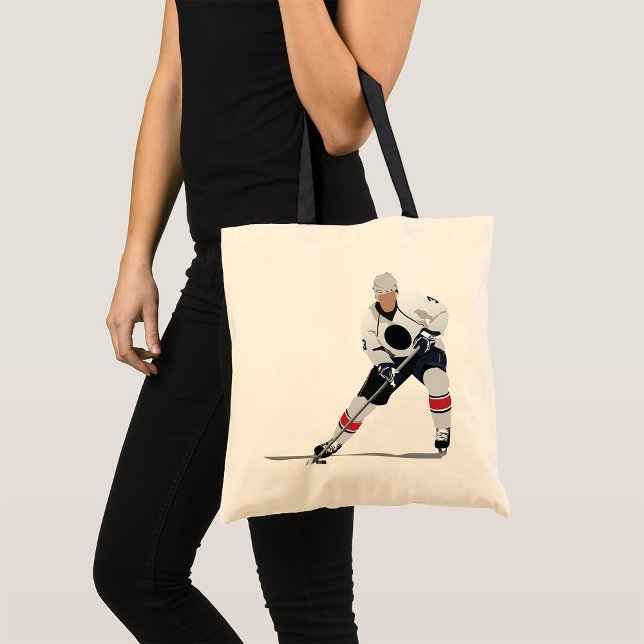 Ice Hockey Player Tote Bag Tygkasse (Skapare uppladdad)