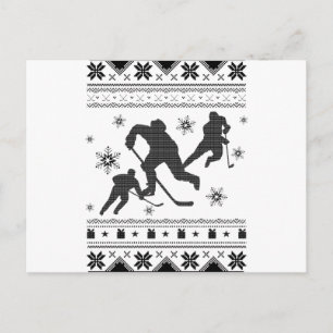 Ice Hockey Player Ugly jul Hockey Gift Vykort