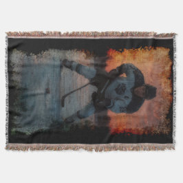 Ice Hockey Player vid Sunset Filt