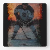 Ice Hockey Player vid Sunset