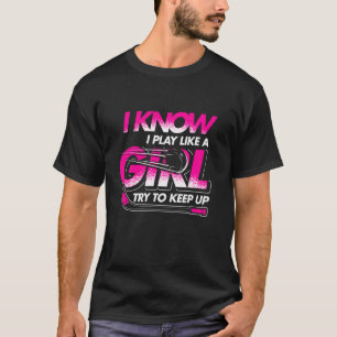 Ice Hockey Player Women Girls Kids Funny Hockey T Shirt