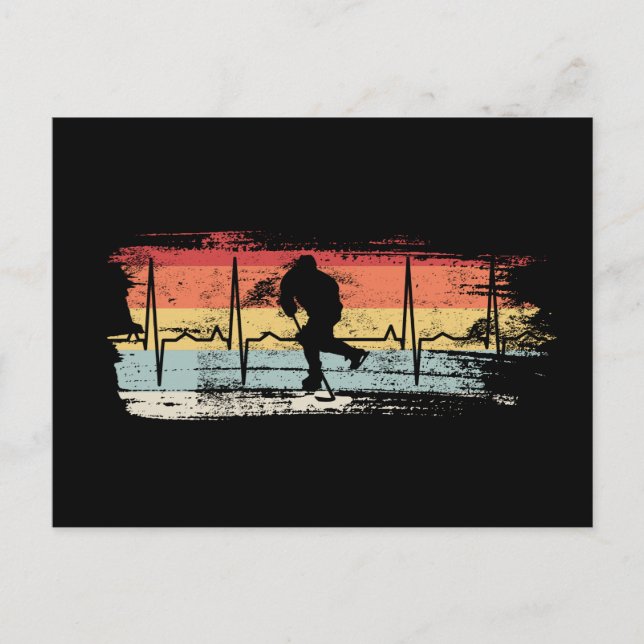 Ice Hockey Retro Vykort (Framsida)