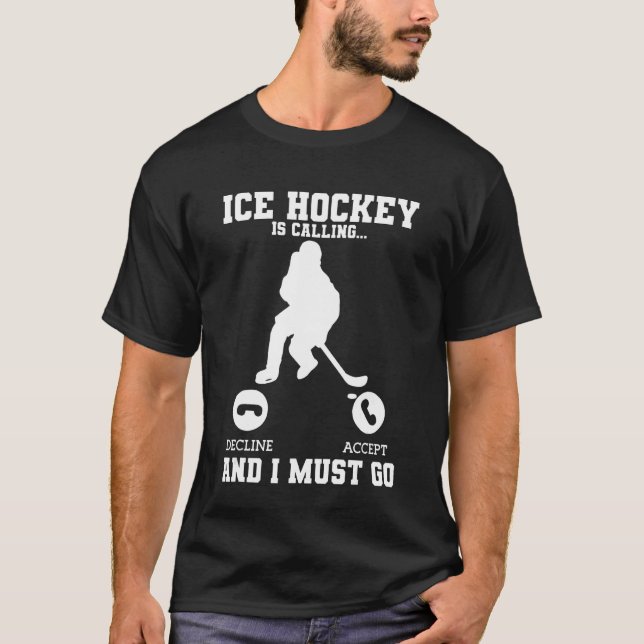 Ice Hockey ringer T Shirt (Framsida)