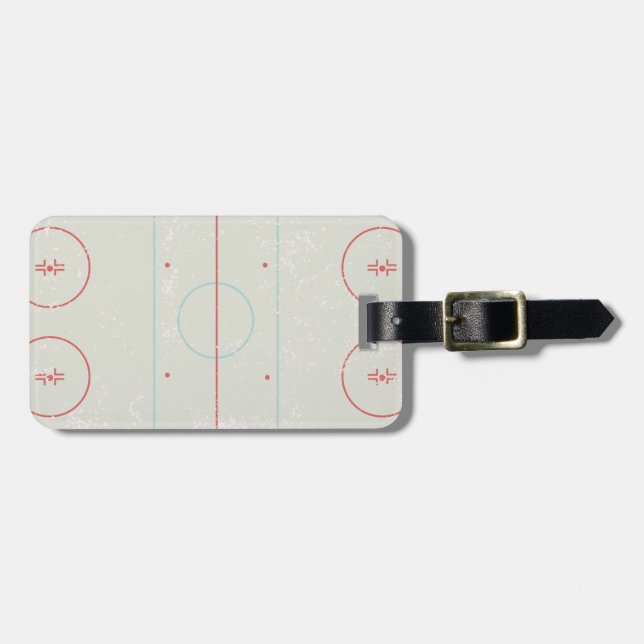 Ice Hockey Rink Disted Stil Graphic Bagagebricka (Horisontell Framsida)