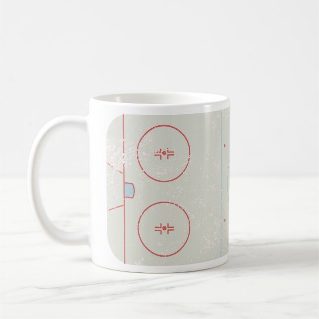Ice Hockey Rink Disted Stil Graphic Kaffemugg (Vänster)