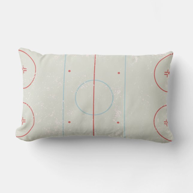 Ice Hockey Rink Disted Stil Graphic Lumbarkudde (Framsida)