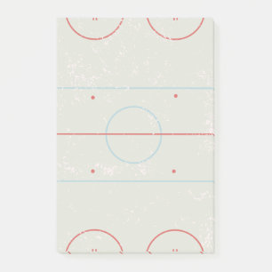 Ice Hockey Rink Distress Stil Graphic Post-it Block