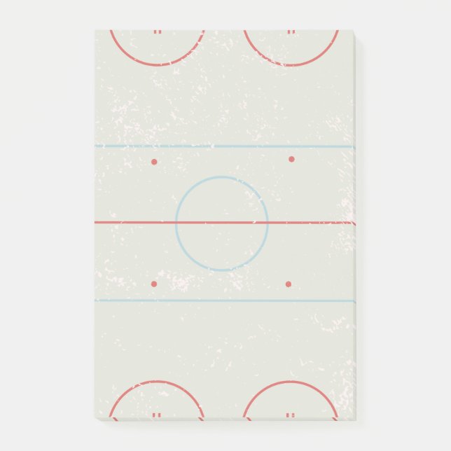 Ice Hockey Rink Distress Stil Graphic Post-it Block (Framsida)
