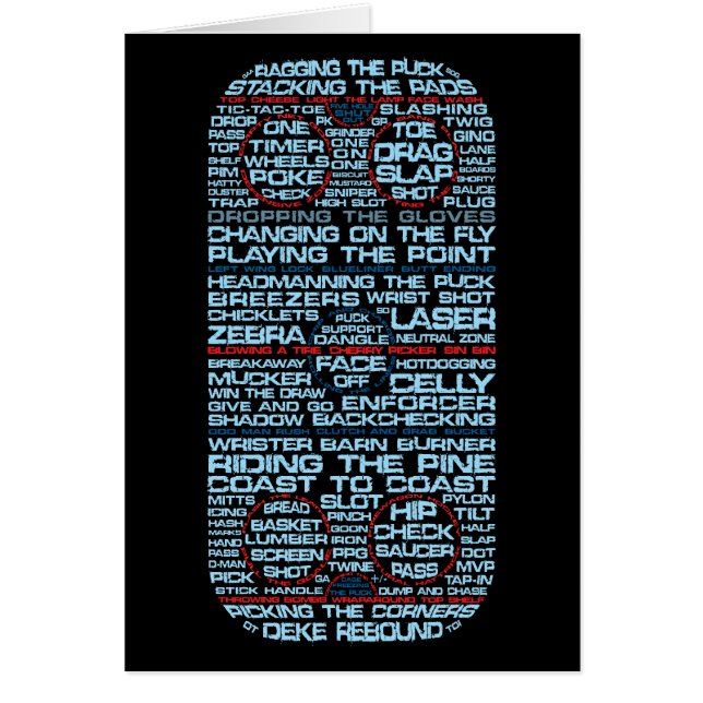 Ice Hockey Rink Typography OBS Kort (Framsidan)