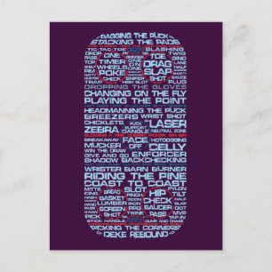 Ice Hockey Rink Typography Vykort
