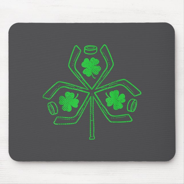 Ice Hockey Shamrock Clover St Patricks Day Player  Musmatta (Framsidan)