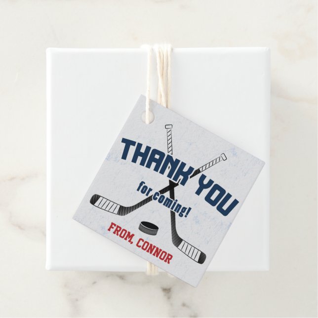 Ice Hockey Skate Rink Birthday Tack Gåvor Etiketter (På plats)