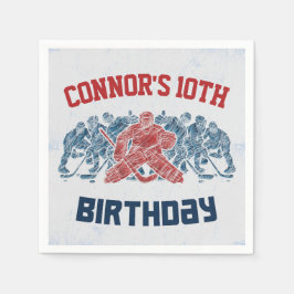 Ice Hockey Skate Rink Grattis på födelsedagen Pappersservett