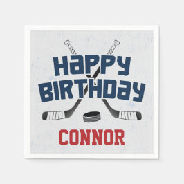 Ice Hockey Skate Rink Grattis på födelsedagen Pappersservett