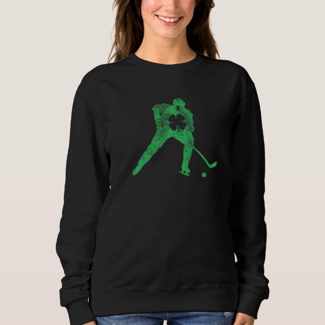 Ice Hockey Skate Skating St Patrick S Day Shamrock T Shirt (Framsida)