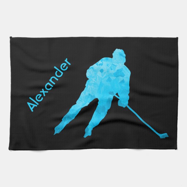 Ice Hockey skate towel-turkos Kökshandduk (Horisontell)