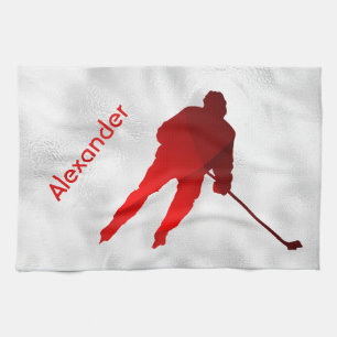 Ice Hockey skate townspelare röd Kökshandduk