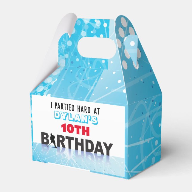 ICE HOCKEY SKATING Födelsedagsfest Loot Candy Gift Presentaskar (Framsidan Sidan)